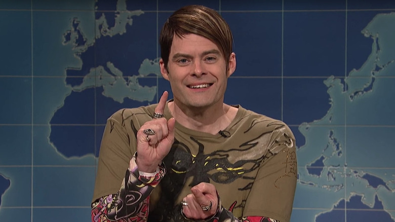 Bill Hader laughing as Stefon