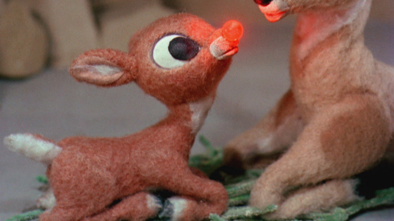 Rudolph lighting up his nose