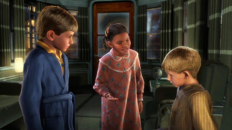 The kids talking on the Polar Express