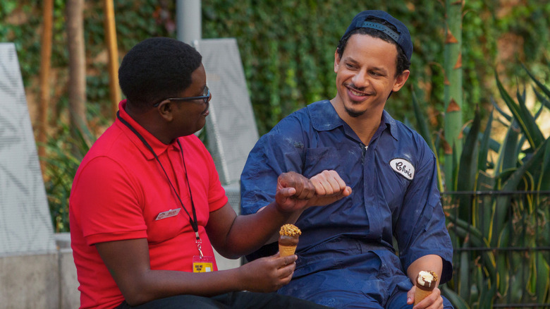 Lil Rel Howery and Eric André bump fists