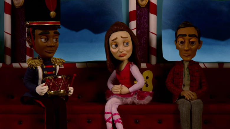 Troy Barnes, Annie Edison, and Abed Nadir in claymation