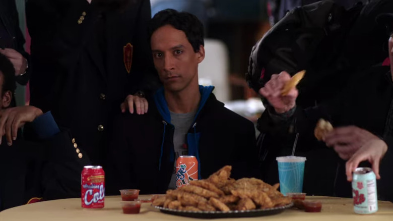 Abed Nadir with chicken fingers