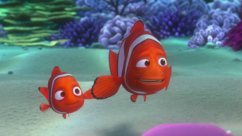 Marlin swimming with Nemo to school