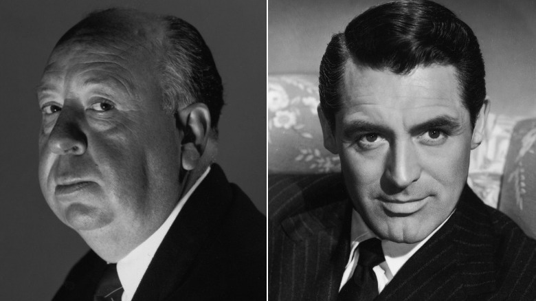 Alfred Hitchcock and Cary Grant posing