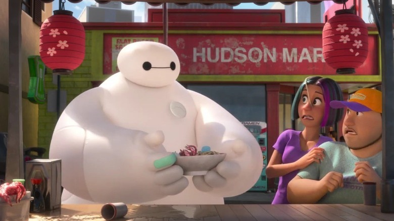 Baymax helping prepare food