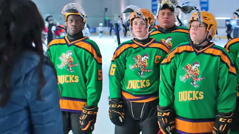 The ducks on the ice