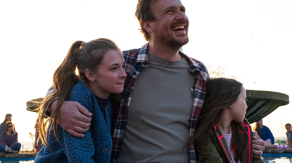 Jason Segel, Violet McGraw, and Isabella Kai in Our Friend