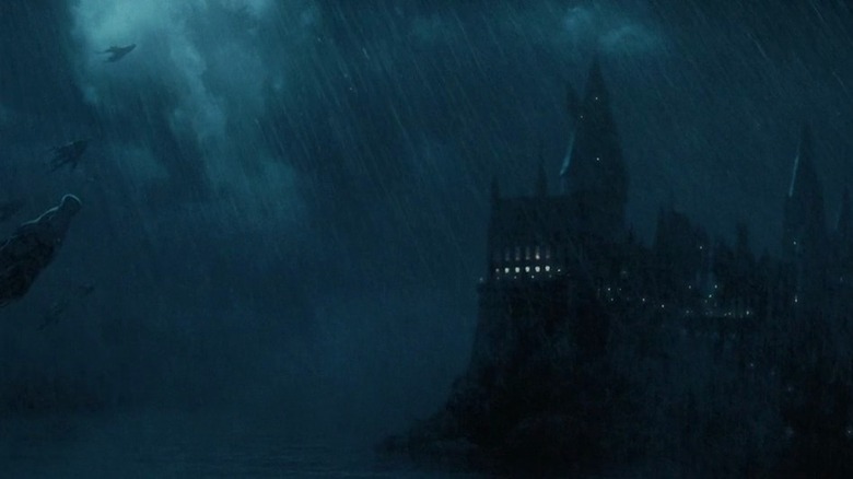 Dementors flying outside Hogwarts