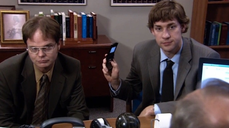 Dwight and Jim in sales meeting