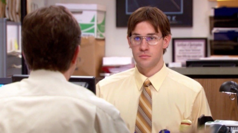 Jim impersonating Dwight 