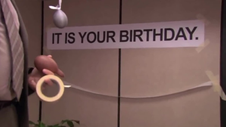 Dwight's awful birthday decorations