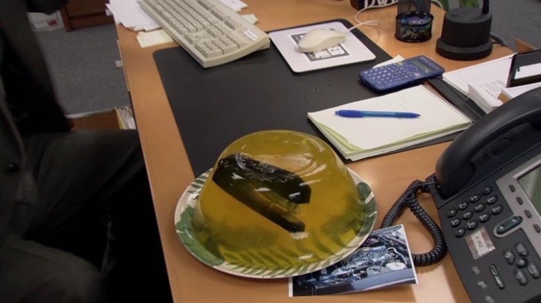 Dwight's stapler in Jell-O