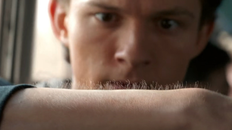 Peter Parker's arm hairs rise