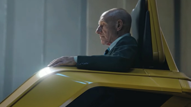 Professor Xavier in yellow hoverchair