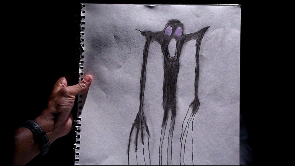 a victim's drawing of Mr. Scratch, the hallucinated monster central to s10e21 "Mr. Scratch"