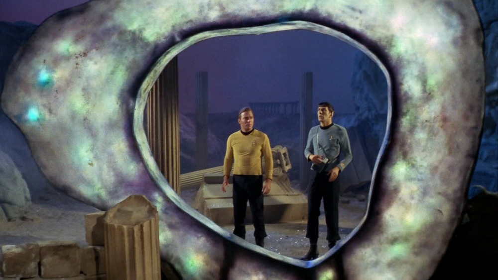 Kirk and Spock with the Guardian of Forever