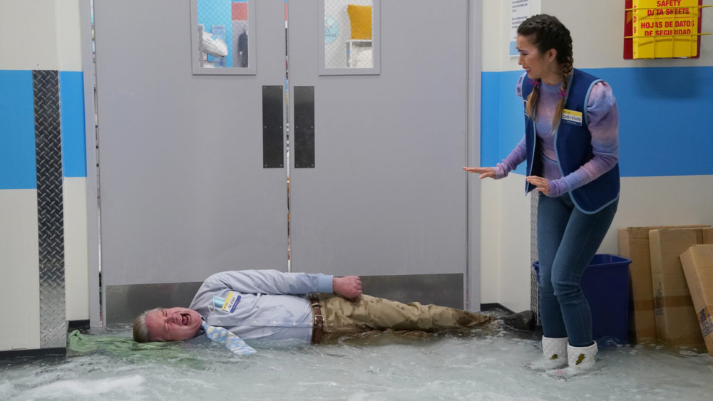 Superstore Glenn blocks a flood