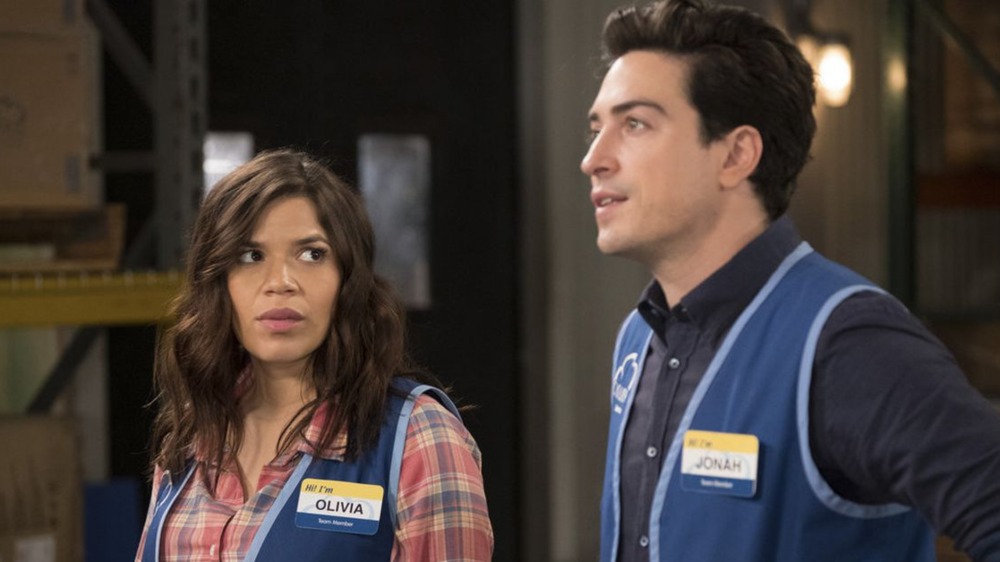 Superstore America Ferrera and Ben Feldman stand side-by-side