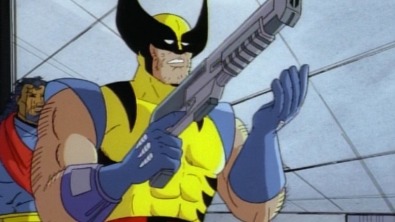 Wolverine holding gun