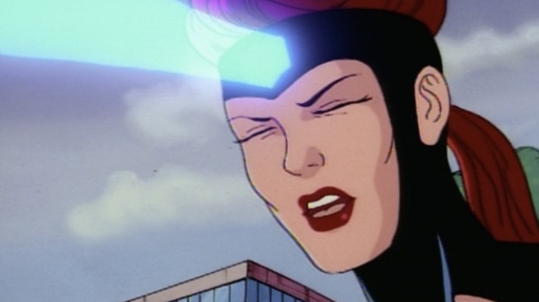 Jean Grey shooting lightbeam