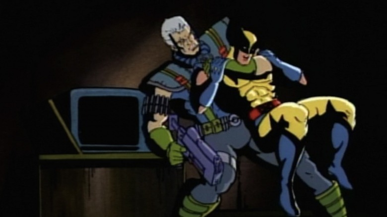 Cable Wolverine strangling