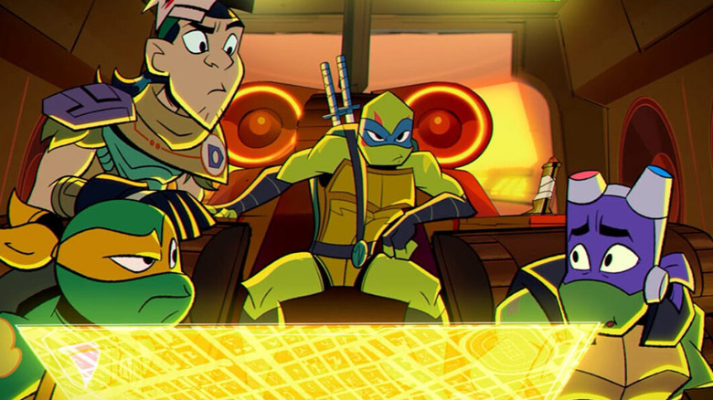 Michelangelo, Casey Jones, Leonardo, and Donatello