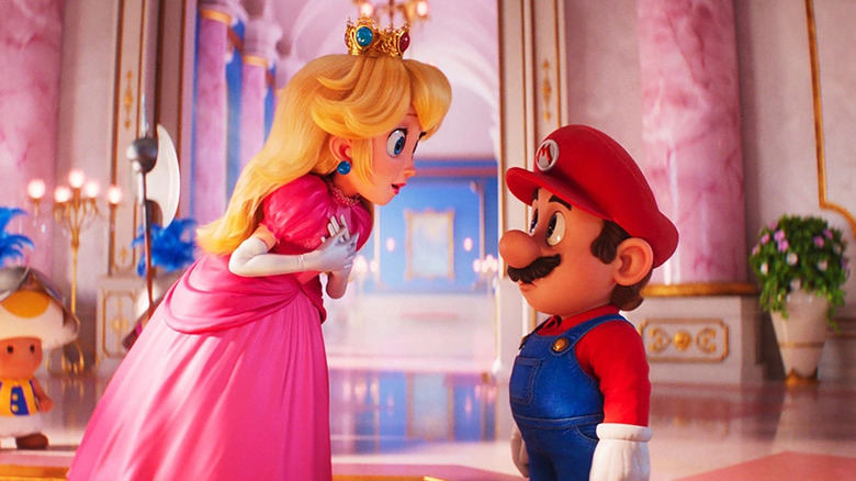 Mario talks to Princess Peach