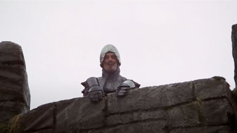 Monty Python French knight on wall