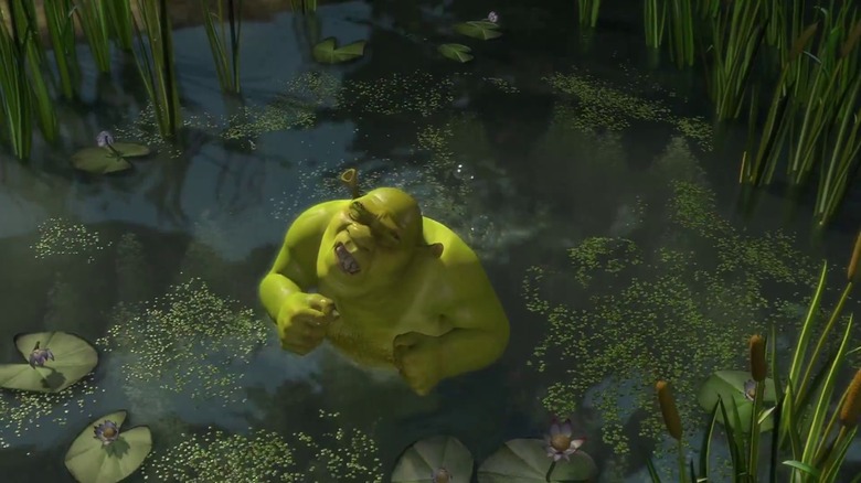 Shrek farting in swamp