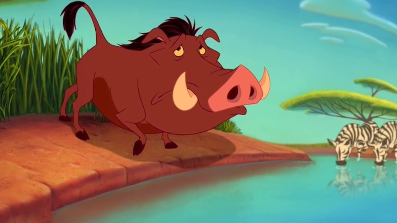 Anxious Pumbaa approaching watering hole