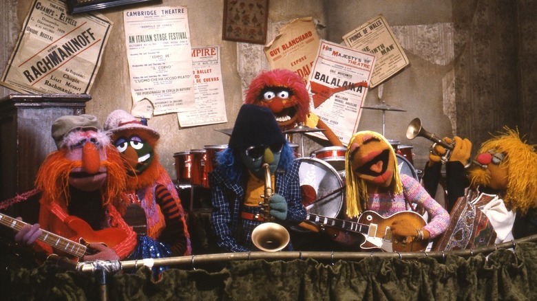 The Electric Mayhem play on stage