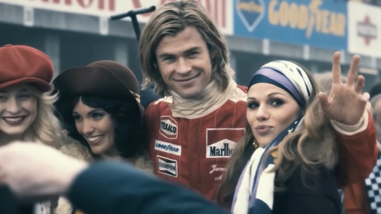 James Hunt walks with girls