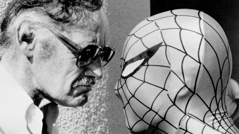 Stan Lee and Spider-Man.