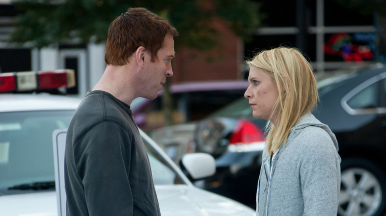 Nicholas Brody Carrie Mathison argument police car