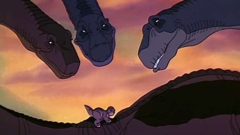 Littlefoot's family smiling