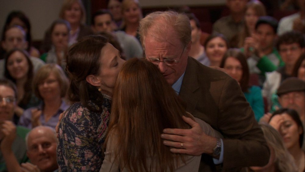 Joan Cusack, Ed Begley Jr., and Ellie Kemper in The Office