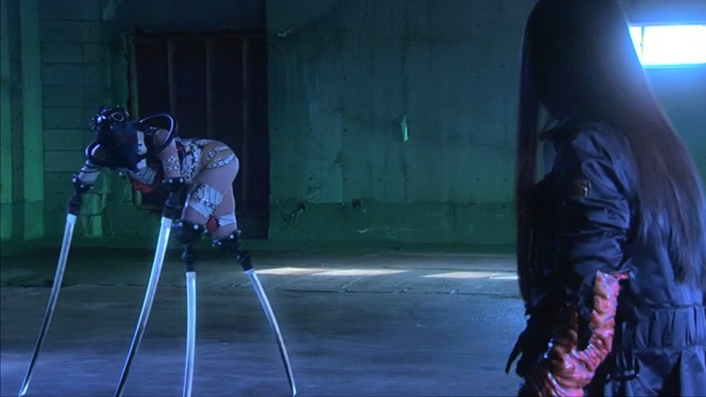 Eihi Shiina encounters a weaponized amputee (Kai Izumi) in Tokyo Gore Police