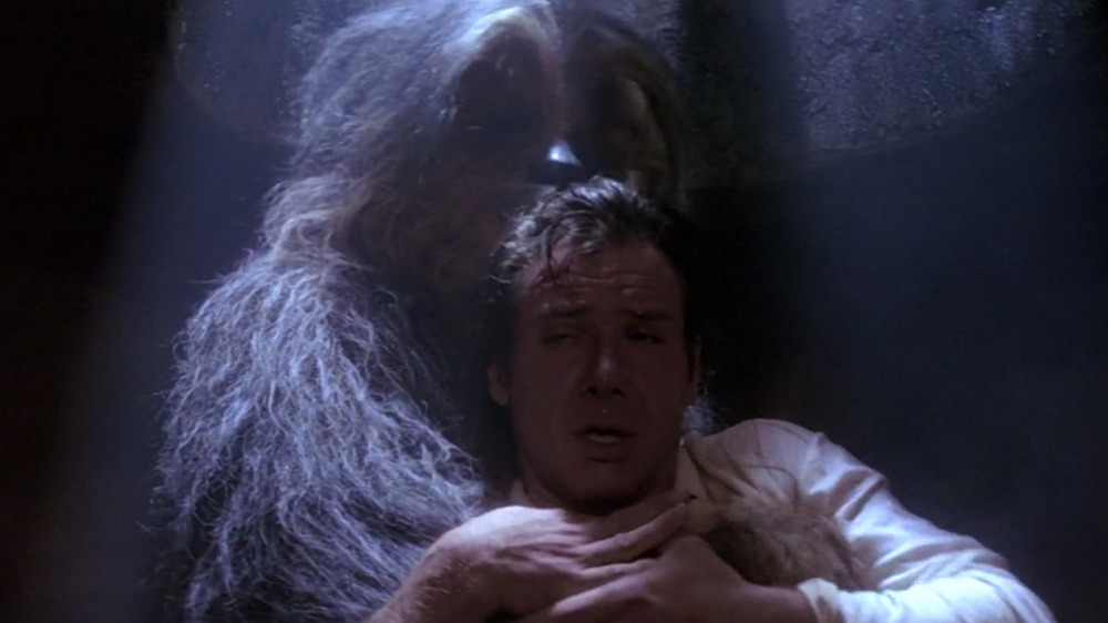 Han and Chewie reunite in Jabba's cell 