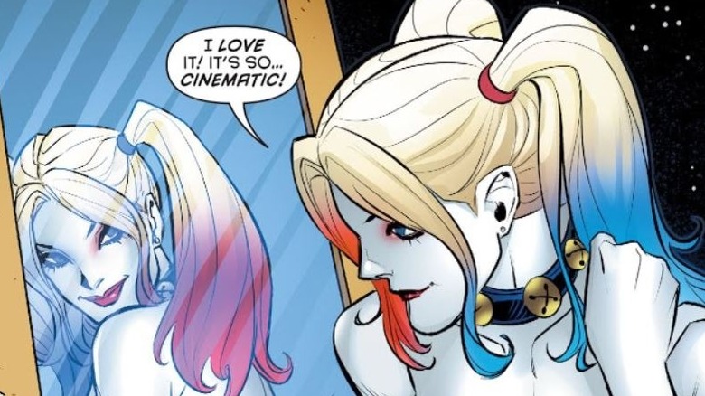 Harley Quinn sporting pigtails