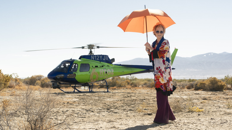 Deborah Vance with helicopter 