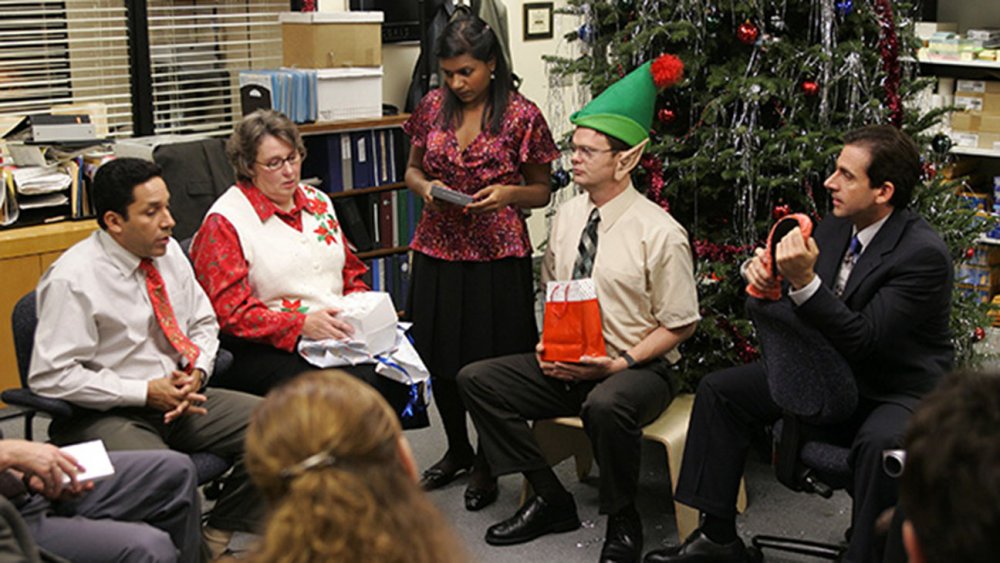 Mindy Kaling, Rainn Wilson, and Steve Carell in The Office