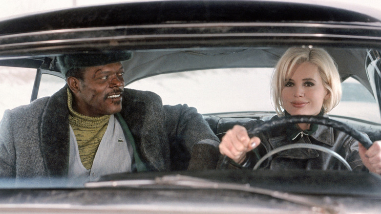 Samuel L. Jackson and Geena Davis in The Long Kiss Goodnight