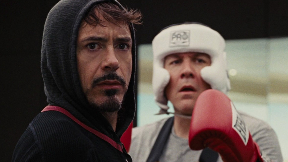 Tony Stark and Happy Hogan boxing