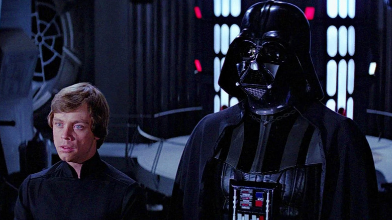 Vader presents Luke to the Emperor