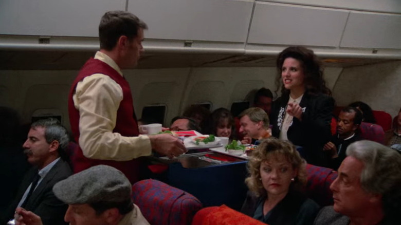 Elaine on a plane