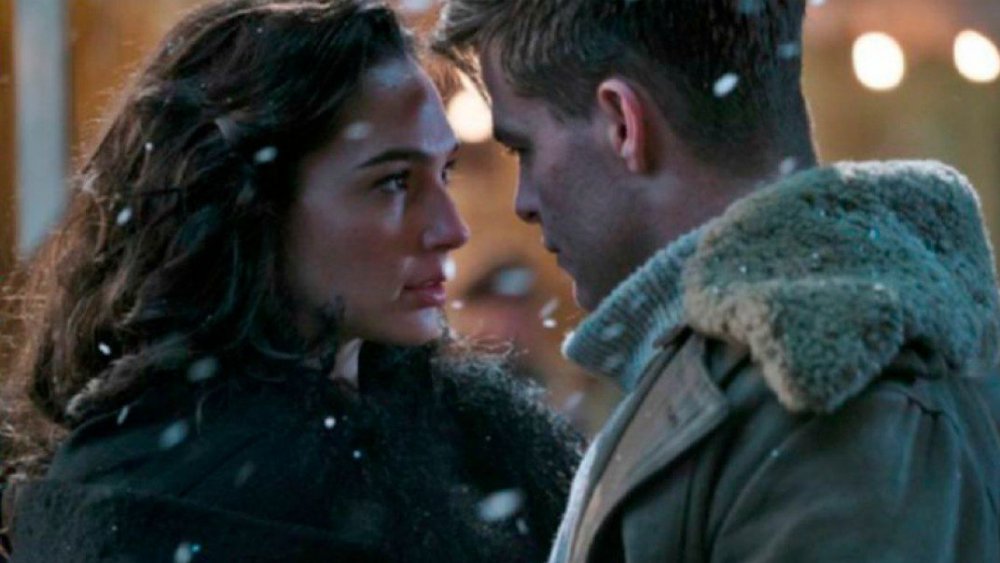 Gal Gadot as Wonder Woman and Chris Pine as Steve Trevor in Wonder Woman