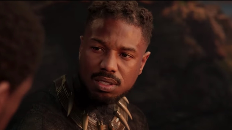 Killmonger wearing Black Panther costume