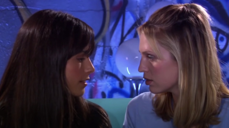 Jordana Brewster and Sara Foster look at each other