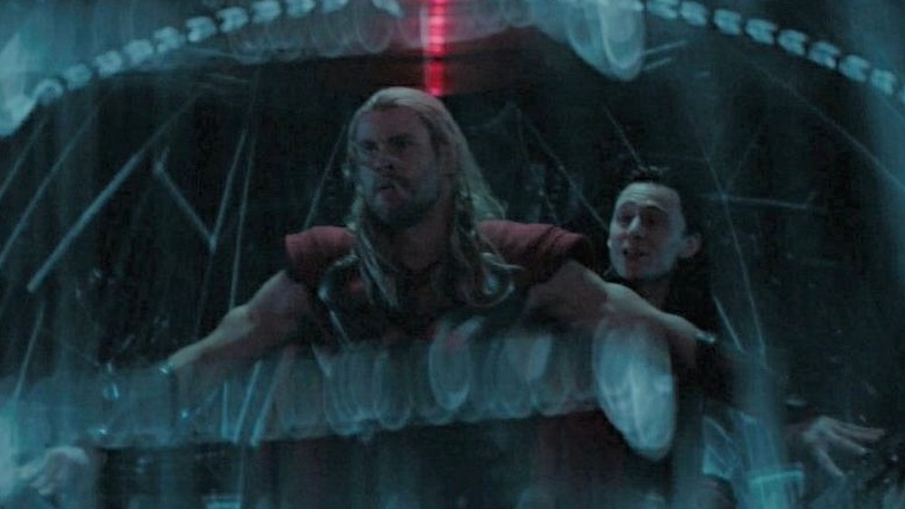 Thor and Loki flying spaceship