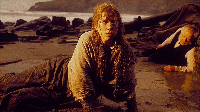 Imogen Stubbs washed up on a beach